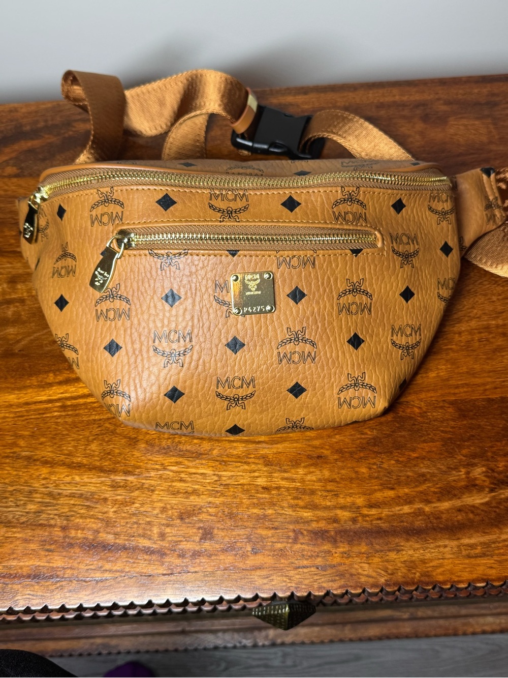 Crossbody/Waist Bag with Gold Hardware. No Brand.
